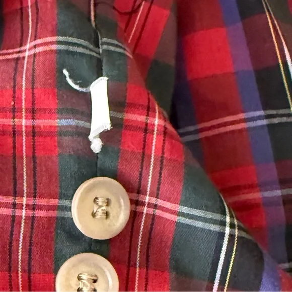 *VINTAGE* IZOD LACOSTE Plaid Lined Full Zip khaki Jacket - Size Large - Picture 7 of 10